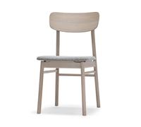 Stolab Chaise Prima Vista en chêne blanc huilé Tissu hallingdal 65-130 gris