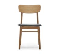 Stolab Chaise Prima Vista en chêne huilé Cuir Elmosoft 99001 noir