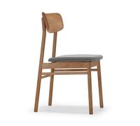 Stolab Chaise Prima Vista en chêne huilé Tissu blues 9202 marron-beige