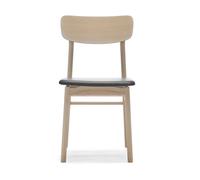 Stolab Chaise Prima Vista en chêne laqué mat clair Cuir Elmosoft 99001 noir