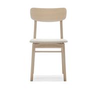 Stolab Chaise Prima Vista en chêne laqué mat clair Tissu Atto Driftwood V3576/01 gris