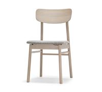 Stolab Chaise Prima Vista en chêne laqué mat clair Tissu hallingdal 65-130 gris