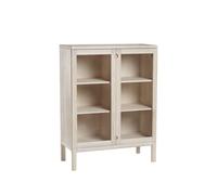 Stolab Commode Prio haute bouleau huilé blanc. porte en verre