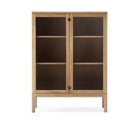 Stolab Commode Prio haute chêne huilé naturel. porte en verre