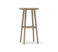 Stolab Tabouret de bar Miss Button chêne huilé blanc. haut