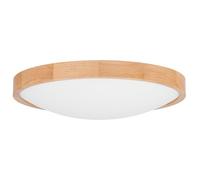 STOLARNIA PIKA Lampe de plafond chambre - Plafonnier rond en bois chêne 3xE27 (∅47 cm) - Moderne beige pour salon, couloir, cuisine - ORION