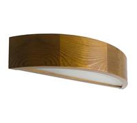 STOLARNIA PIKA Lampe murale en bois rustique - Applique intérieure E27 éclairage haut-bas - Moderne marron demi-ronde éclairage mural pour chambre, salon, couloir, cuisine - Élégant bois de pin LEJA