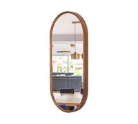 STOLARNIA PIKA LEJA Miroir de salle de bain, mural, ovale, avec cadre en bois, qualité et design pour des intérieurs élégants (rustique, 100 x 48 cm)
