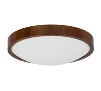 STOLARNIA PIKA Plafonnier - Plafonnier rond en bois noyer 2xE27 (∅37 cm) - Lampe moderne marron foncé pour chambre, salon, couloir, cuisine - Pin élégant ORION
