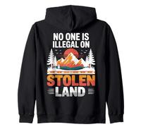 Stolen Land Vintage Montagne Coucher de Soleil Style Natif Sweat à Capuche