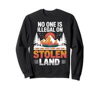 Stolen Land Vintage Montagne Coucher de Soleil Style Natif Sweatshirt
