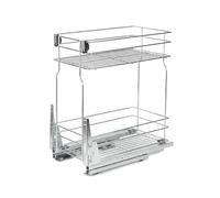 STOLMET Extension d'armoire de cuisine, 23 cm, largeur extérieure, 30 cm, panier d'armoire, avec fermeture douce, 2 étagères, 435,5 x 455 x 230 mm, argenté