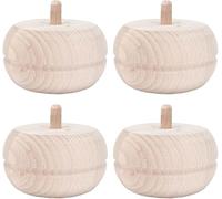 STOLMET Pied De Meuble 4 Pièces Hauteur 50 mm Diamètre 18 mm en Bois De Hêtre pour Canapé Sofa Chaise Armoire TOE-24