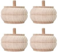 STOLMET Pied De Meuble 4 Pièces Hauteur 50 mm Diamètre 18 mm en Bois pour Canapé Sofa Chaise Armoire TOE-02