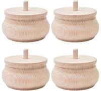 STOLMET Pied De Meuble 4 Pièces Hauteur 55 mm Diamètre 18 mm en Bois De Hêtre pour Canapé Sofa Chaise Armoire TOE-51