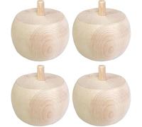 STOLMET Pied De Meuble 4 Pièces Hauteur 55 mm Diamètre 85 et 10 mm en Bois De Hêtre pour Canapé Sofa Chaise Armoire TOE-05