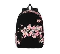 StOlmx Sac à dos décontracté en fleurs de cerisier tentant, sac à dos imperméable, sac à dos décontracté mignon pour ordinateur portable, sac à dos de voyage, Noir , S