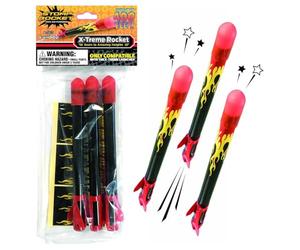 Stomp Rocket L`Original X-Treme Rocket Recharges - 3 fusées Compatible Uniquement avec Le X-Treme - Jouet de fusée d'extérieur pour garçons et Filles - À partir de 9 Ans