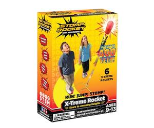 Stomp Rocket L`Original X-Treme Rocket Recharges - 6 fusées Compatible Uniquement avec Le STOMP ROCKET X-Treme - Jouet de fusée d'extérieur pour garçons et Filles - À partir de 9 Ans