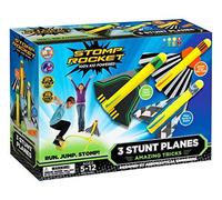 Stomp Rocket Stunt Planes - 3 Foam Plane Toys For Boys And Girls - Outdoor Rocket Toy Gift For Ages 5 (6, 7, 8) And Up