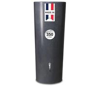 Stone 2 en 1 Citerne 350 L Lava, avec fleurs, env. 62 x 62 x 150 cm