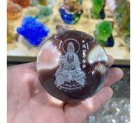 Stone 6cm Engraved Miniature Angel Crystal Ball Crystal Craft Sphere Glass Home Decoration Ornament for Home Housewarming GIF(Dark Khaki,2pcs)