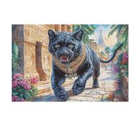 Stone Alley Vintage Panthère Noire 1000 Pièces Puzzle Expert Confirmé en Carton Anti-Déchirure Très Difficile Haute Difficulté Motif Complexe Idée Cadeau Anniversaire Premium 1000 PCS/75x50cm