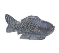 Stone Art & more - Poisson koï - 40 cm - Noir vieilli - En pierre - Résistant au gel