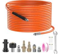 Stone Banks 10M Tuyau Déboucheur Canalisation pour Nettoyeur Haute Pression Kärcher, Kit Déboucheur avec Buses à Jet et Rotative pour Karcher Série K2 K3 K4 K5 K6 K7, Bosch AQT, Lavor