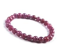 Stone-Beads Bracelet élastique unisex avec rubis naturel rouge 7 mm, Rubis naturel, 17 g