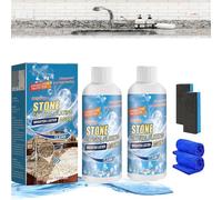 Stone Brighten Crystal-Plating Agent,All-Purpose Stone Cleaner,Stonework Polishing And Coating Agent,Multi-Surface Stone Stain Cleaner,Nano Remover Cleaner Agent for Stone Tile (2Set)