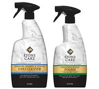 Stone Care International Ensemble nettoyant et polissage pour pierre de granit, marbre, stéatite, quartzite, quartzite, ardoise, calcaire, stratifié corian, carrelage stratifié