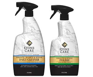 Stone Care International Ensemble nettoyant et polissage pour pierre de granit, marbre, stéatite, quartzite, quartzite, ardoise, calcaire, stratifié corian, carrelage stratifié