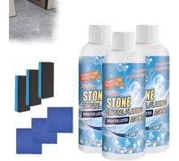 Stone Crystal Plating Agent,Nettoyant Marbre,Stone Polishing and Coating Agent,Stone Stain Remover Cleaner,Effectively Removes Oxidation and Rust Stains,For Marble,Granite,With Sponge and Rag (3PC)