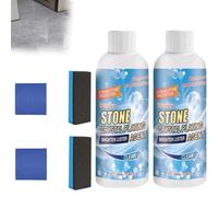 Stone Crystal Plating Agent,Nettoyant Marbre,Stone Polishing and Coating Agent,Stone Stain Remover Cleaner,Effectively Removes Oxidation and Rust Stains,For Marble,Granite,With Sponge and Rag (2PC)