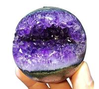 Stone Crystals Brazil Amethyst Geode Quartz Cluster Open Smiling Ball Lucky Wealth Home Decoration Crafts(60-70mm)