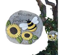 Stone de jardin d'abeilles - pierre de bienvenue du pour le chemin de l'extérieur, marqueur de jardin en résine décorative | Panneau de cour d'abeilles créatifs, bel ornement de terrasse, ac