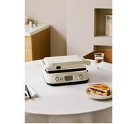 STONE GRILL ADVANCE - Grill Et Presse-panini Multifonction 2000 W, Ouverture À Plat Et Plaques Amovibles Blanc Cassé