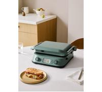 STONE GRILL ADVANCE - Grill Et Presse-panini Multifonction 2000 W, Ouverture À Plat Et Plaques Amovibles Sauge