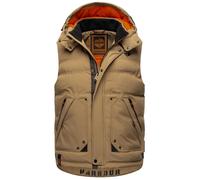 STONE HARBOUR Gilet 'Egoor' noisette / orange foncé / noir, Taille S