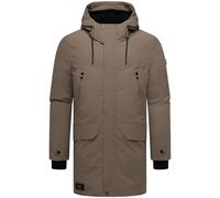 STONE HARBOUR Manteau d'hiver chaud pour homme avec doublure en polaire, de nombreuses poches intérieures et extérieures et grande capuche Kitraan XX S-3XL, Marron pierre, XL