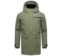 STONE HARBOUR Veste d'hiver longue chaude pour homme avec capuche doublée en polaire et poche poitrine Netaan XX S-3XL, Vert olive, L
