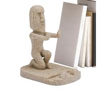 Stone Head Support pour smartphone - Support stylisé - Station de tableau de bord de voiture en résine - Accessoire de support mobile compact - Sculpture d'affichage de téléphone funky