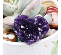 Stone Heart Shaped Amethyst Quartz Crystal Cluster Geode Collection Home Decor Valentine's Day Gift(3-4cm)