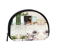 Stone House Mini porte-monnaie à fermeture éclair pour vélo, petit organisateur de voyage avec imprimé intégral, tissu polyester durable, pochette compacte pour pièces de monnaie, clés
