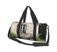 Stone House Sac de voyage en toile imprimée avec vélo - Sac de sport avec grande capacité pour week-end voyage d'affaires, Noir , Taille unique