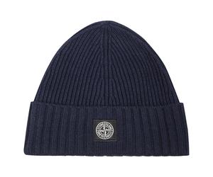 Stone Island - Berretto Badge - unisex - Accessoires - Bleu - Taille: L
