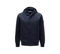 Stone Island - Blouson à Capuche en Soft Shell Bleu - Homme - Vestes - Bleu - Taille: XL