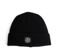 Stone Island - Bonnet à Bord Côtelé Noir - Homme - Accessoires - Noir - Taille: ONE Size