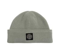 Stone Island - Bonnet Côtelé en Coton Doux - Homme - Accessoires - Vert - Taille: ONE Size
